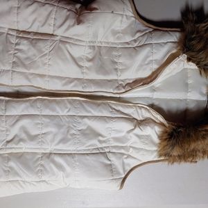 Ladies fur collared vest XL